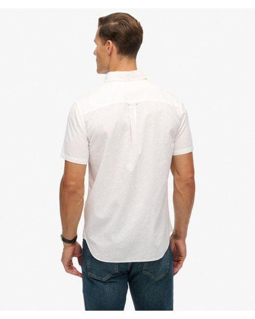 Superdry White & Co City Cotton Linen Short Sleeve Shirt for men