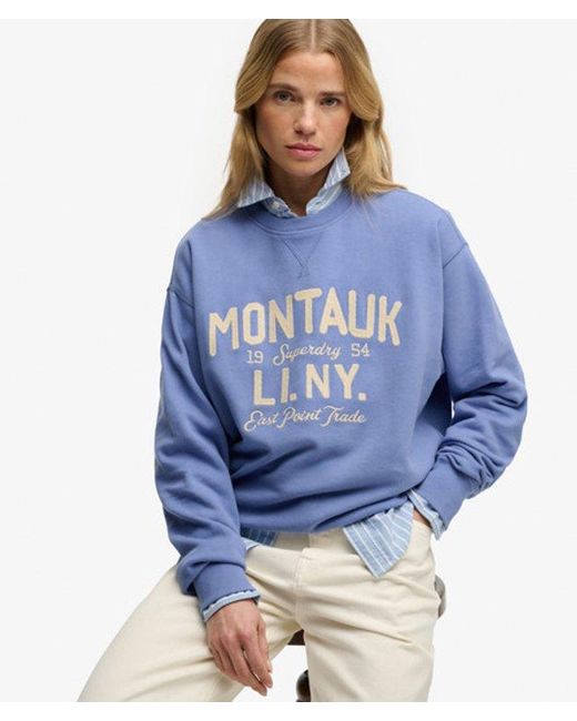Superdry Blue & Co Beach Club Loose Crew Sweatshirt