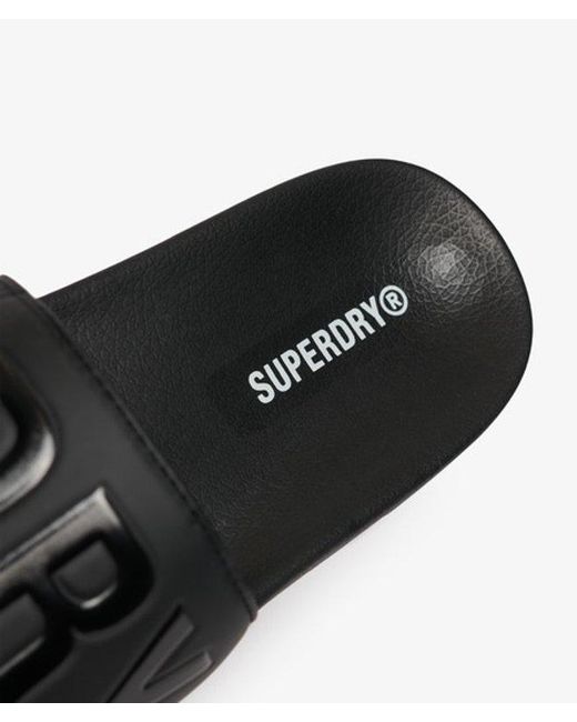 Superdry Black & Co Core Graphic Pool Sliders for men