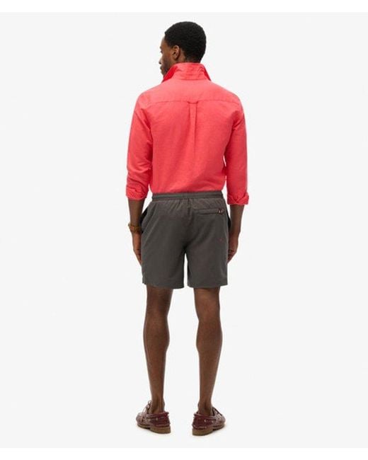 Superdry Brown Sport Graphic 17-inch Swim Shorts for men