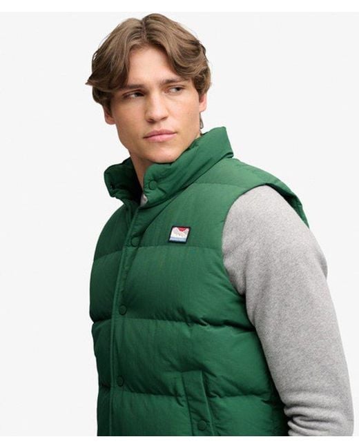 Superdry Green Non Hood Short Everest Gilet for men