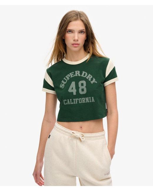 Superdry Green & Co Athletic Essentials Graphic Ringer T-shirt