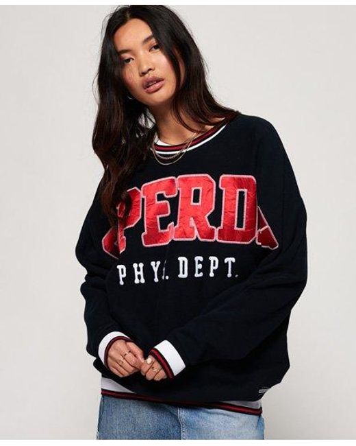Superdry Red Sd Game Day Sweatshirt Eclipse
