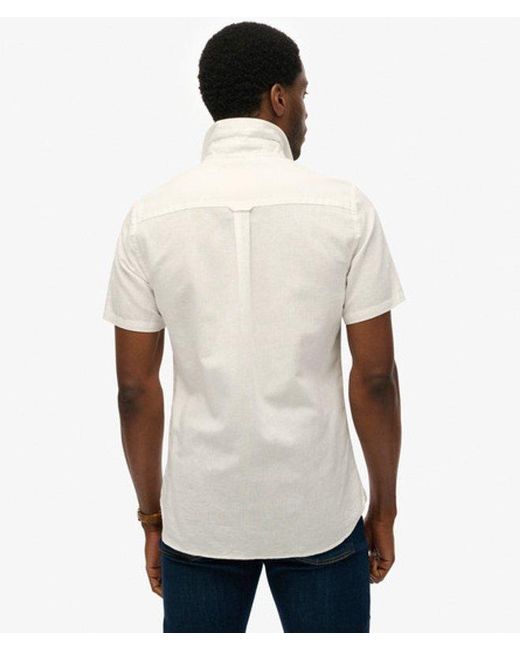 Superdry Natural & Co Cotton Linen Short Sleeve Shirt for men