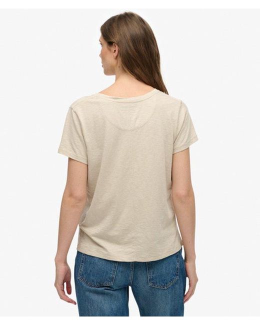 Superdry Natural & Co Studios Slub Embroidered T-shirt
