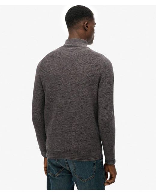 Superdry Black & Co Cotton Texture Half-zip Jumper for men