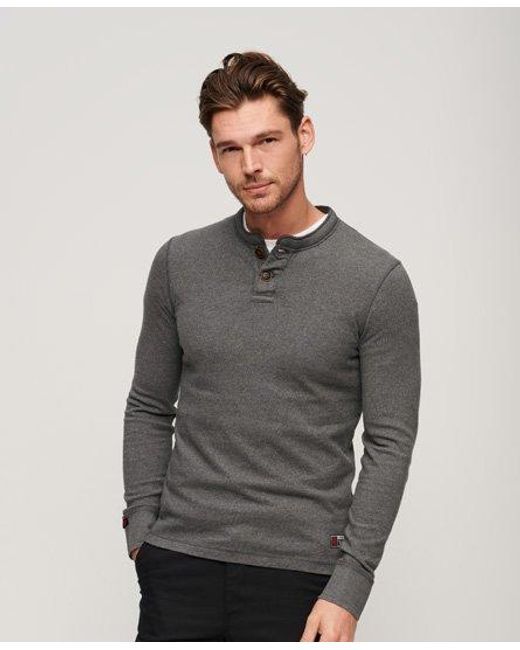 Superdry Gray Vintage Athletic Chariot Crew Neck Top for men
