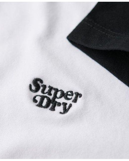 T-shirt de baseball baby court Superdry en coloris White