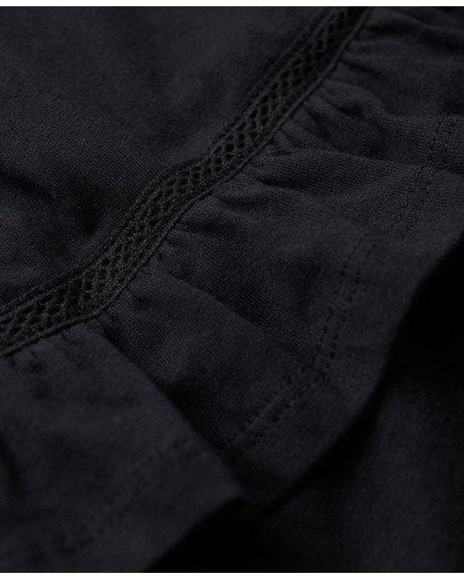 Superdry Black 50s Lace Bandeau Mini Dress