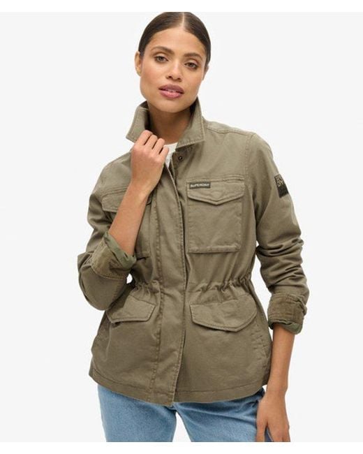 Superdry Brown Embroidered M65 Military Jacket