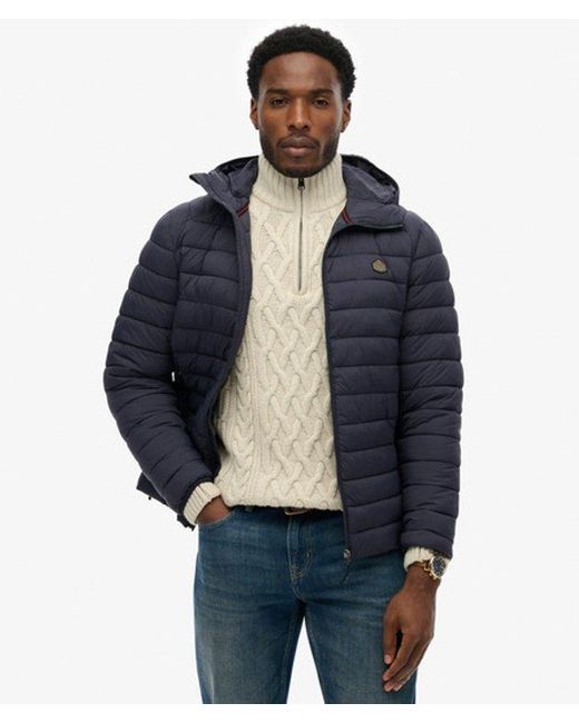 Superdry Blue Hooded Fuji Lite Jacket for men