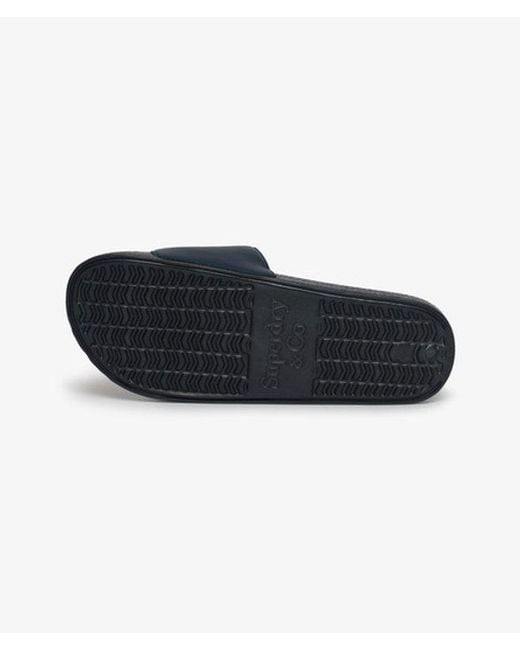 Superdry Blue Varsity Flag Pool Slides