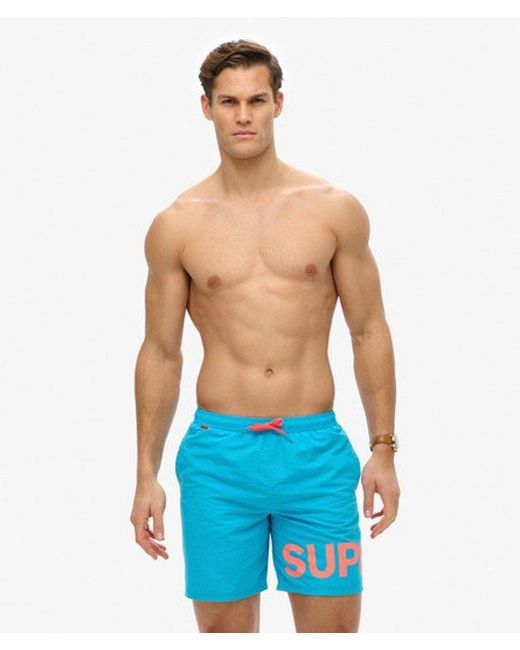 Superdry Blue & Co Graphic 17-inch Swim Shorts for men