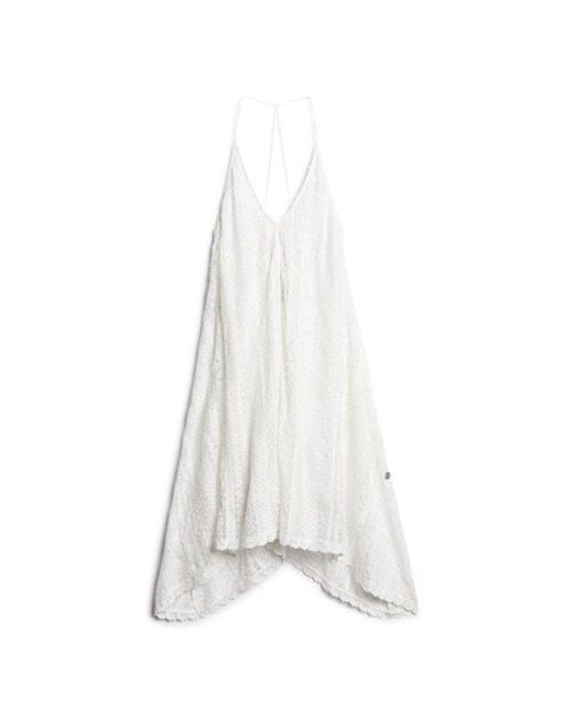 Superdry Natural All Lace Sleeveless Midi Dress