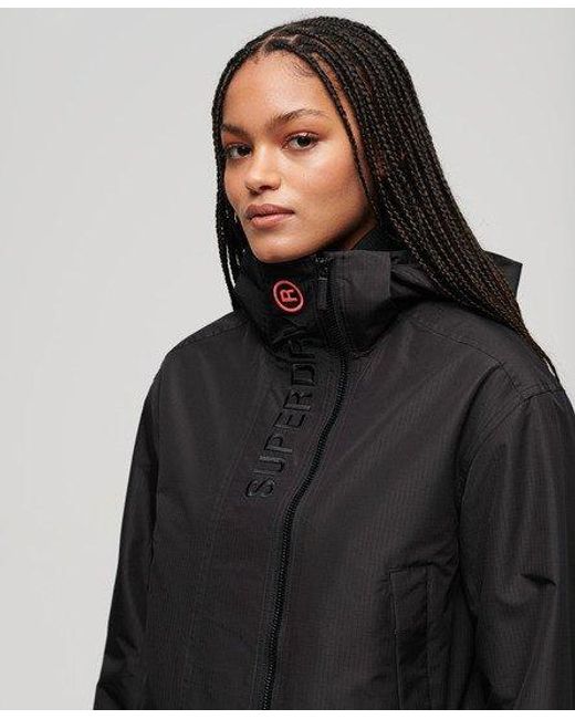 Superdry Black Hooded Embroidered Sd Windbreaker Jacket