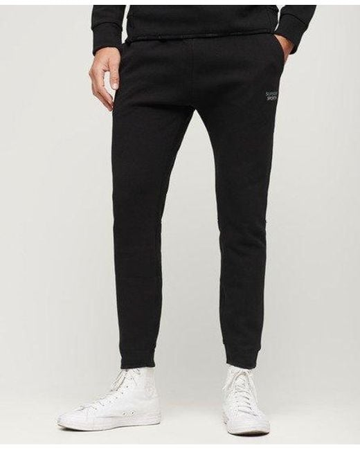 Superdry Black Classic Sport Tech Tapered joggers for men