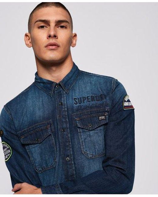 superdry dragway denim shirt