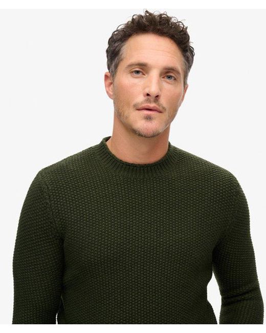 Superdry Green & Co The Merchant Store- Textured Crew Jumper for men