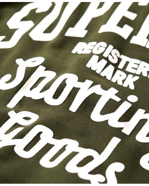 Superdry Green Classic Graphic Print Athletic Script Flock Sweatshirt for men