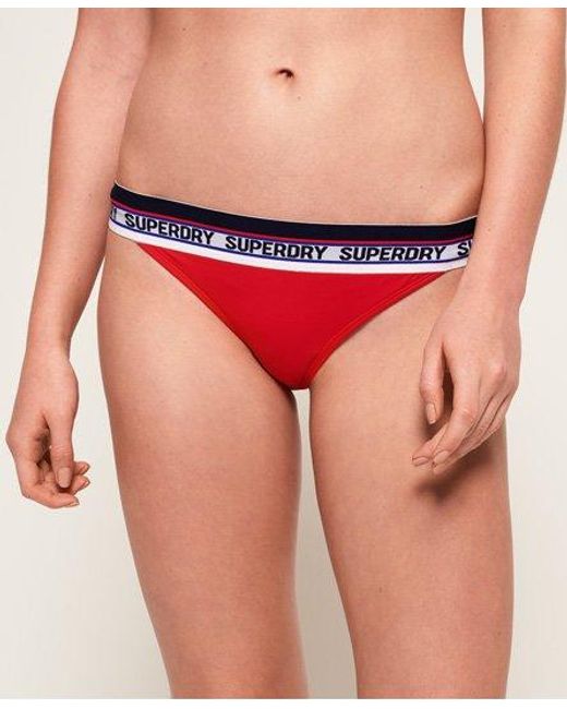 Superdry Red Cross Racer Bikini Bottoms