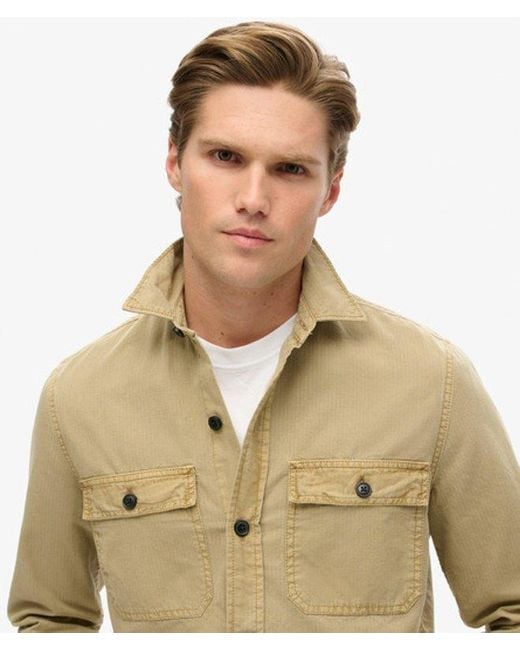 Superdry Natural & Co Military Long Sleeve Overshirt for men
