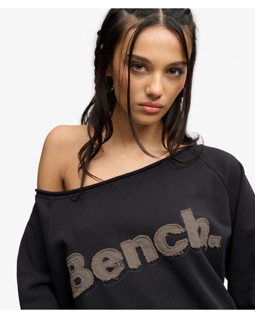 Superdry Black Bench X & Co Bench Bardot Oversized Sweatshirt