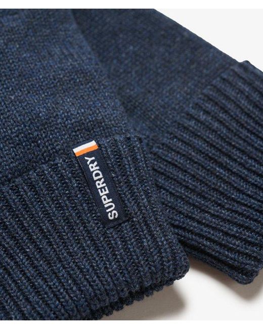 Superdry Blue & Co Essential Logo Knitted Gloves for men