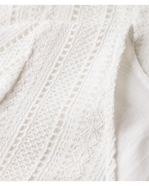 Superdry Natural Cotton Lace Detail Ibiza Mini Dress