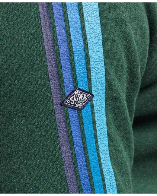 Superdry Cali Sleeve Stripe Core Logo Hoodie Green / Forest Green