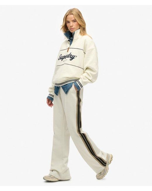 Superdry White & Co Studios Stripe Straight joggers
