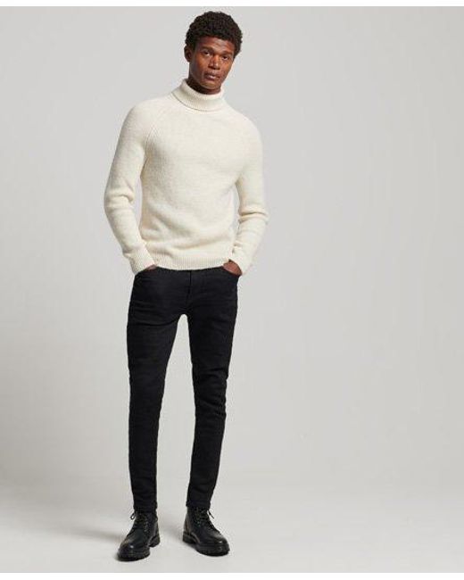 Superdry Natural Alpaca Chunky Roll Neck Jumper for men