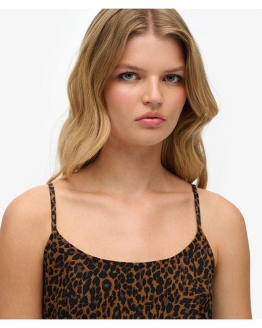 Superdry Brown & Co Bias Cut Maxi Slip Dress