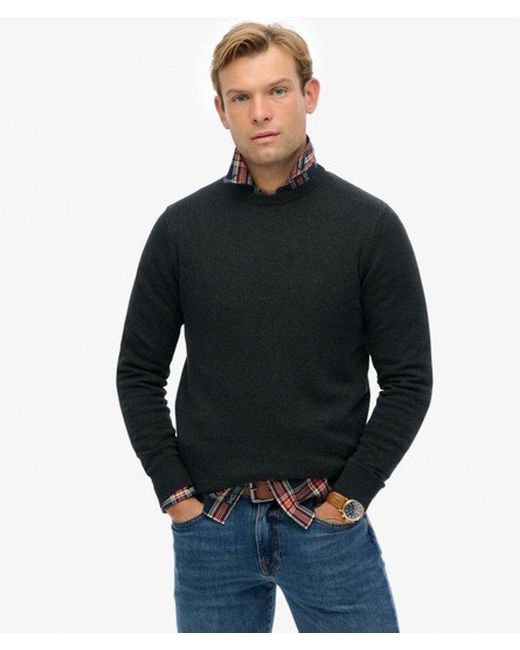 Superdry Black Essentials Cotton Jumper for men