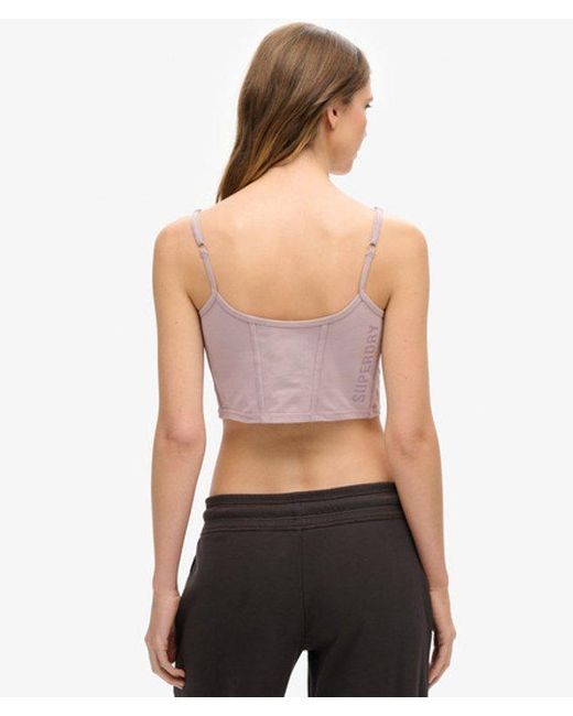 Superdry Purple & Co Ladies Sport Tech Corset Top