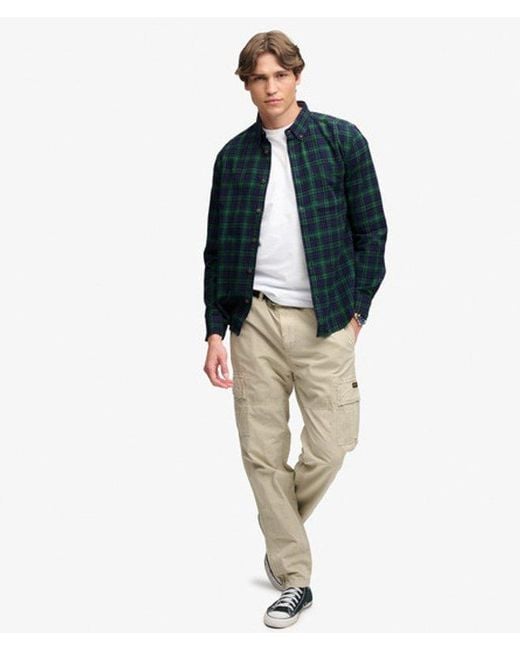 Superdry Blue & Co Long Sleeve Cotton Lumberjack Shirt for men