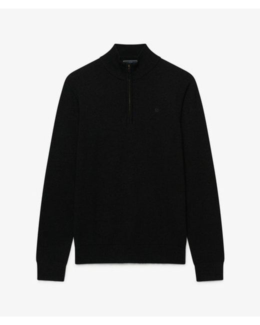 Superdry Black & Co Essential Lightweight Wool Blend Half Zip Jumper for men