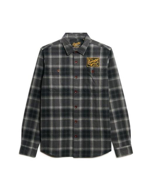 Superdry Gray & Co Classic Check Embroidered Overshirt for men
