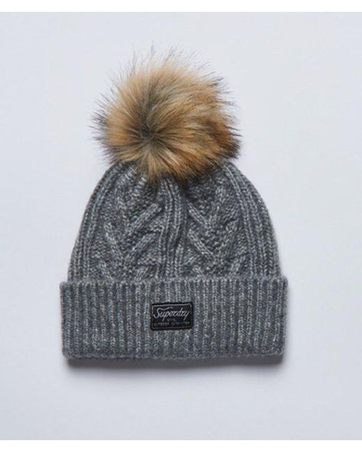 Superdry Gray & Co Cable Knit Lux Beanie Hat