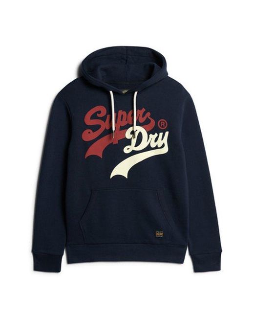 Superdry Blue & Co Classic College Script Hoodie for men