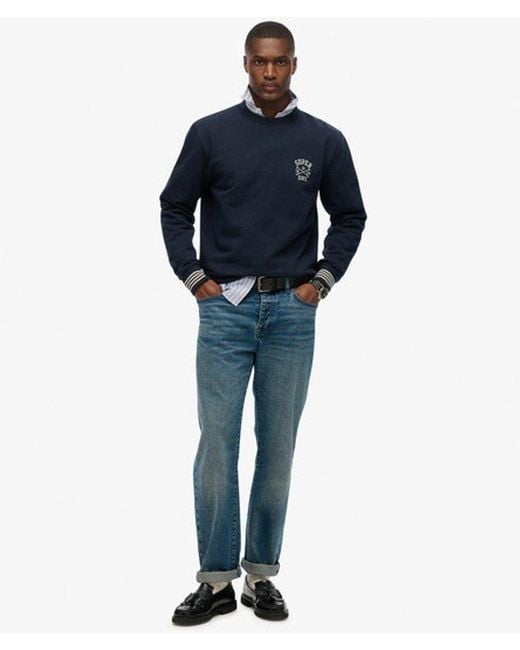 Superdry Blue & Co Athletic Club Crew Sweatshirt for men