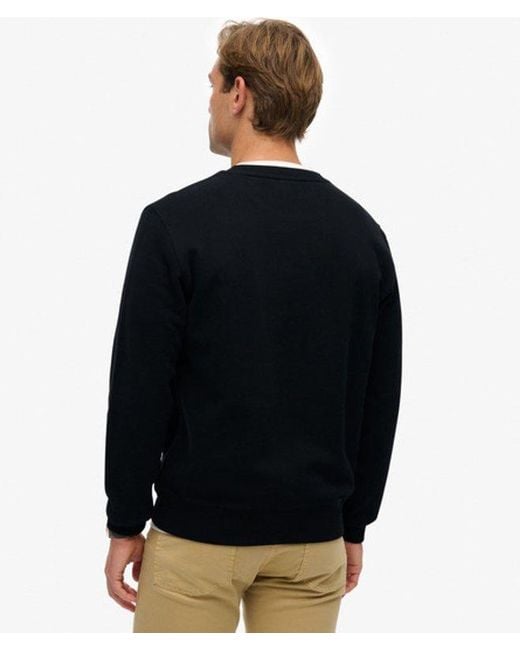 Homme Sweatshirt Essential Logo Col Rond Taille Superdry pour homme en coloris Black