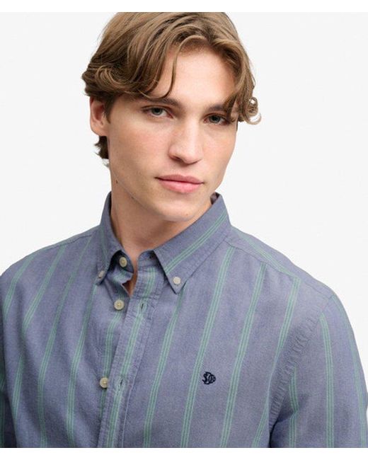 Superdry Blue & Co Preppy Oxford Long Sleeve Shirt for men