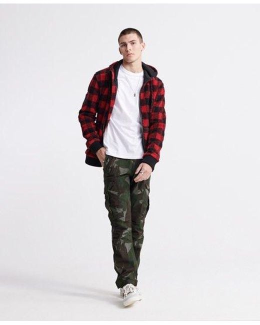 Superdry Black Parachute Cargo Pants Sage Congo Camo for men