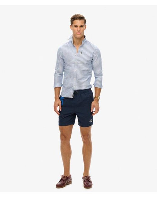Superdry Blue & Co Classic Embroidered Recycled Polo 17-inch Swim Shorts for men