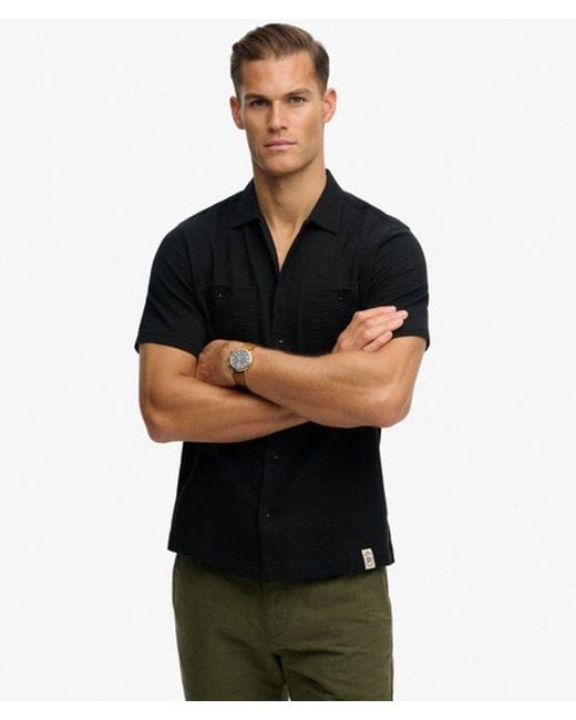 Superdry Black & Co The Merchant Store - Textured Short Sleeve Shirt for men