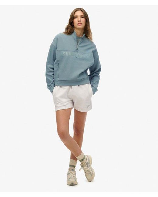 Superdry Blue & Co Active Tech Logo Relaxed Half Zip Sweatshirt