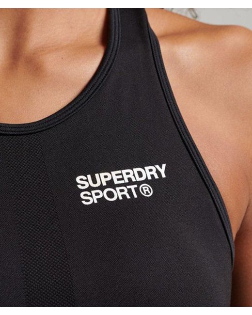Superdry Black & Co Core Seamless Mid Impact Bra