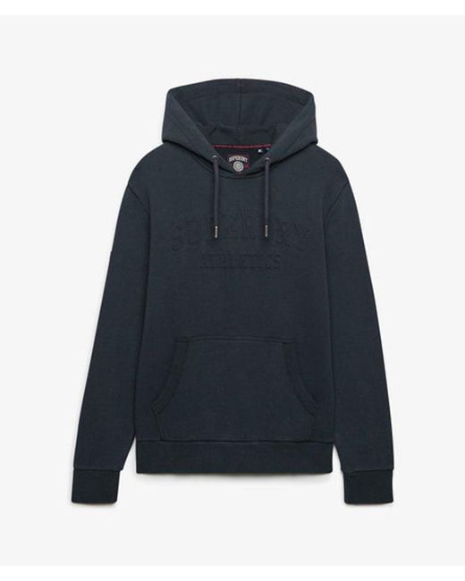 Superdry Blue & Co Athletic Embossed Relaxed Hoodie for men