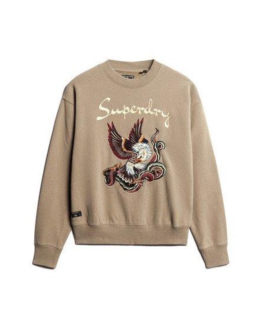 Superdry Natural Suika Embroidered Loose Sweatshirt