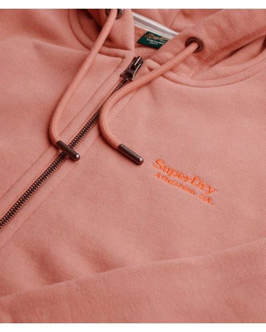 Superdry Red & Co Athletic Essentials Logo Zip Hoodie